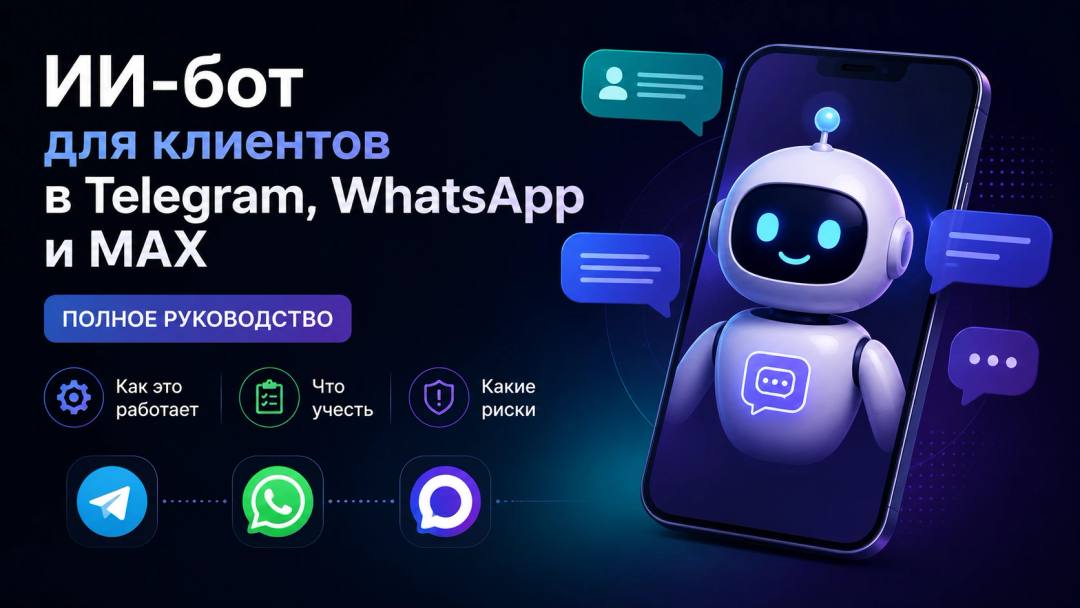 AI bot for customers on Telegram, WhatsApp and MAX: a complete guide to how it works, what to consider and what risks - обложка