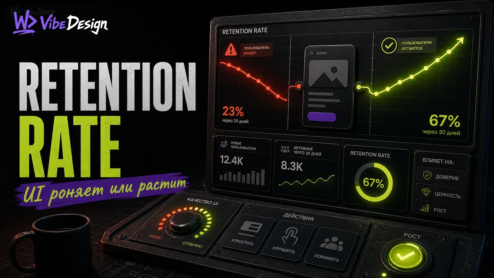 Retention Rate and design: which UI solutions drop retention and which expand cover
