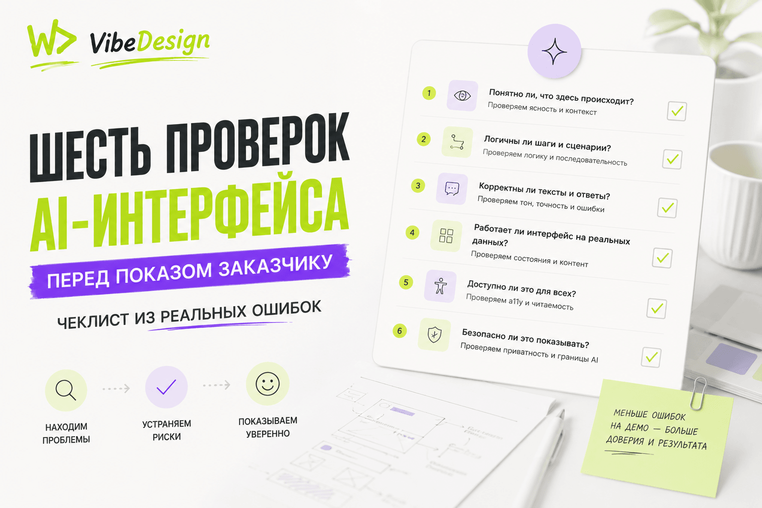 Six checks of the AI interface before showing to the customer: a checklist of real errors cover