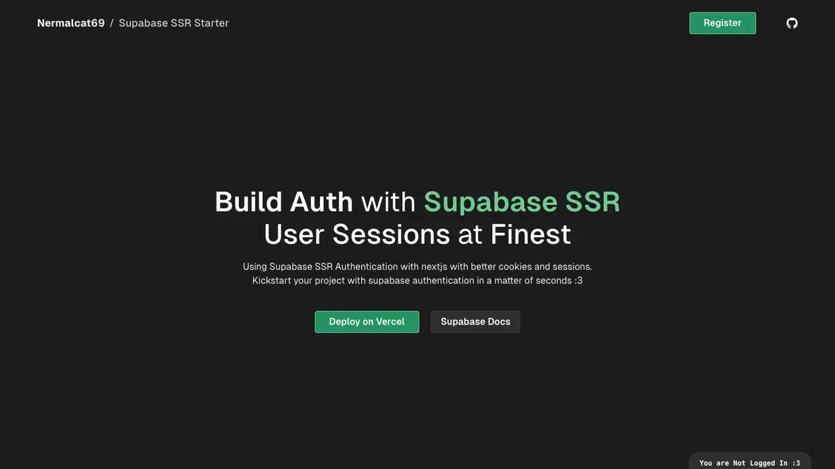 Превью Supabase Ssr Starter