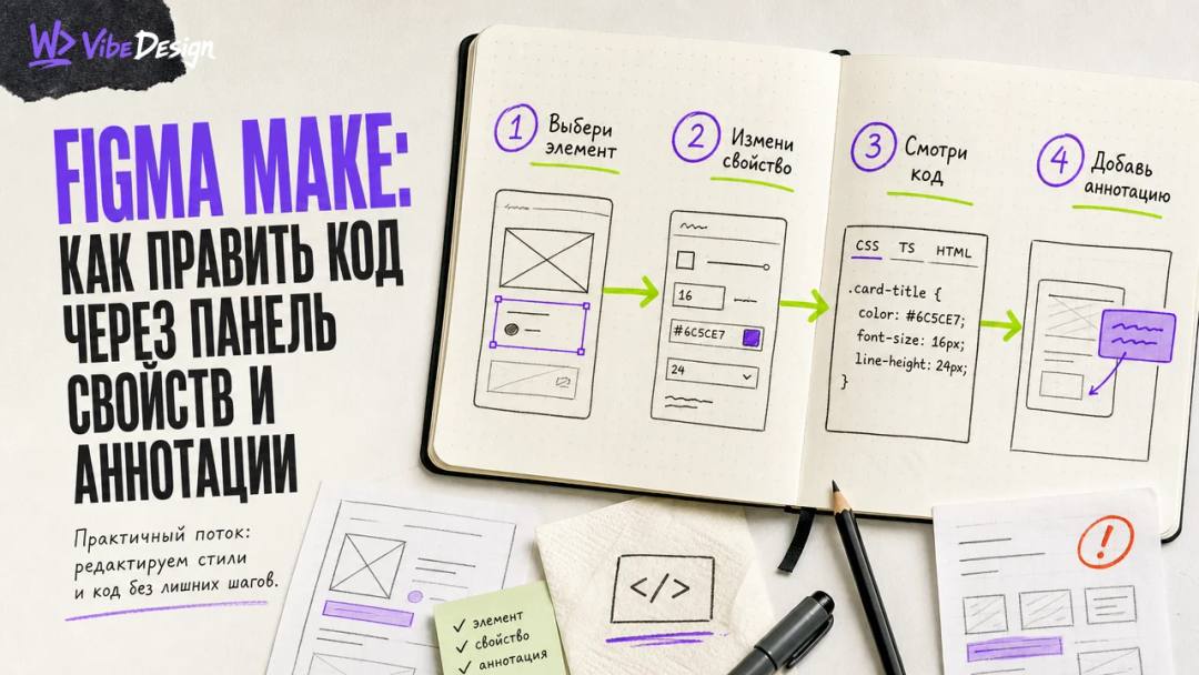 Figma Make: How to Edit Code Through Properties & Annotations - обложка