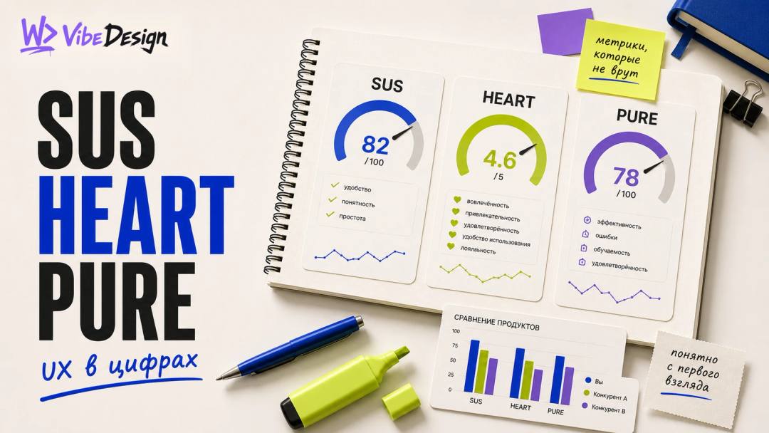 How to Measure UX Quality in Numbers: SUS, HEART, and PURE Without Boring - обложка