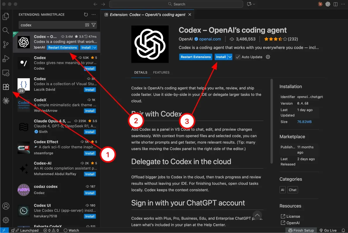 Codex VScode: подключаем платного помощника - иллюстрация